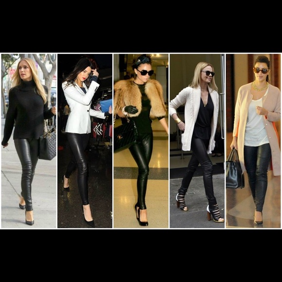 🔥BESTSELLER🔥High waisted Black faux leather leggings - Picture 5 of 13